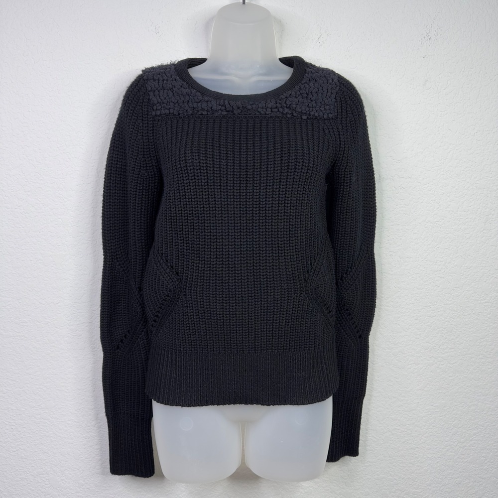 Sonia by Sonia Rykiel Chunky Knit Sweater Womens S Black Wool Minimalist Luxury